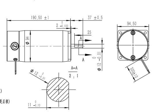 300W 500W المغناطيس الدائم نحى DC Motor عالية عزم الدوران 24V 48V لجزازة العشب